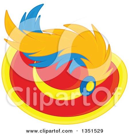 Clipart of a Red and Yellow Plumed Hat - Royalty Free Vector Illustration by Alex Bannykh