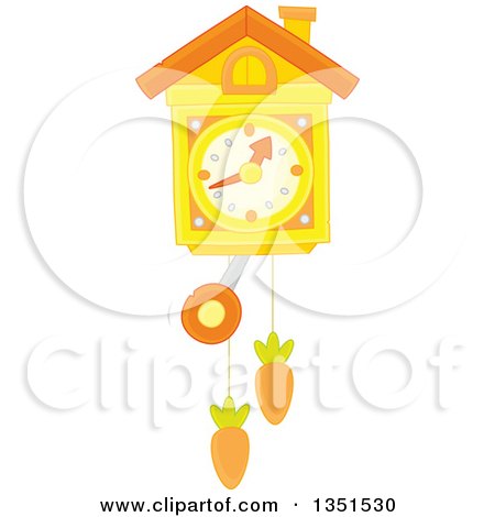 Clipart of a Clock with Carrots - Royalty Free Vector Illustration by Alex Bannykh