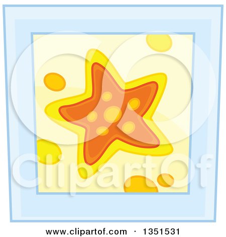 Clipart of a Starfish Picture in a Frame - Royalty Free Vector Illustration by Alex Bannykh