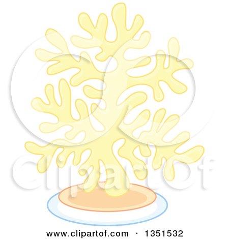 Clipart of a Pastel Yellow Sea Coral - Royalty Free Vector Illustration by Alex Bannykh