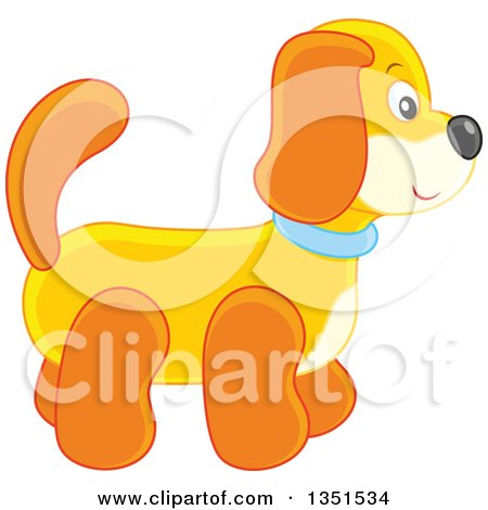 Clipart of a Cute Puppy Dog Toy - Royalty Free Vector Illustration by Alex Bannykh