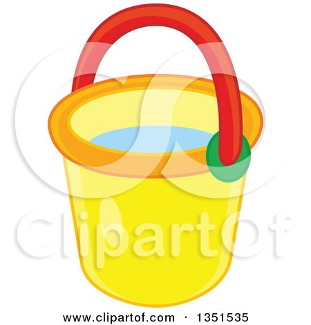 Clipart of a Yellow Beach Bucket - Royalty Free Vector Illustration by Alex Bannykh