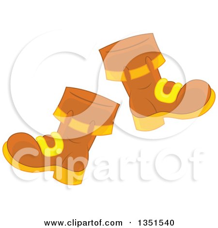 Clipart of a Pair of Brown Boots - Royalty Free Vector Illustration by Alex Bannykh