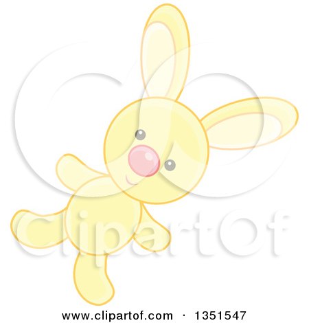 Clipart of a Cute Yellow Stuffed Bunny Rabbit Toy - Royalty Free Vector Illustration by Alex Bannykh