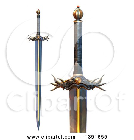 Clipart of 3d Evil Swords - Royalty Free Illustration by Tonis Pan