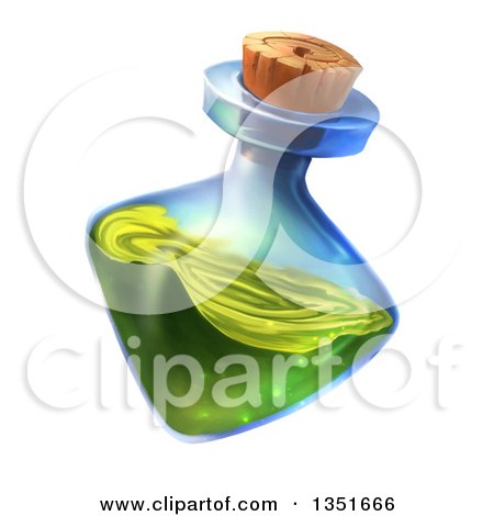 Clipart of a Potion Bottle with Green Liquid - Royalty Free Illustration by Tonis Pan