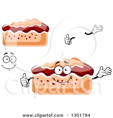 Clipart of a Cartoon Face, Hands and Slices of Cake 3 - Royalty Free Vector Illustration by Vector Tradition SM