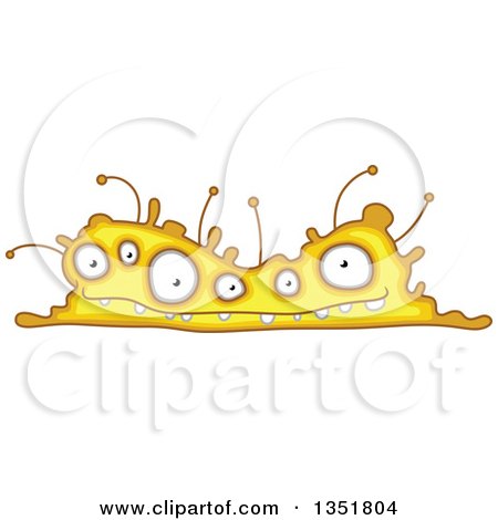 Clipart of a Cartoon Yellow Germ, Virus or Monster - Royalty Free Vector Illustration by Vector Tradition SM