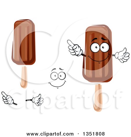 Clipart of a Cartoon Face, Hands and Fudge Popsicles 2 - Royalty Free Vector Illustration by Vector Tradition SM