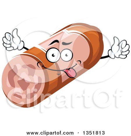 Clipart of a Cartoon Goofy Salami Character - Royalty Free Vector Illustration by Vector Tradition SM