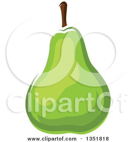 Clipart of a Cartoon Shiny Green Pear - Royalty Free Vector Illustration by Vector Tradition SM