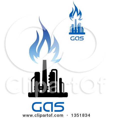Clipart of Black and Blue Natural Gas and Flame Designs with Text 26 - Royalty Free Vector Illustration by Vector Tradition SM