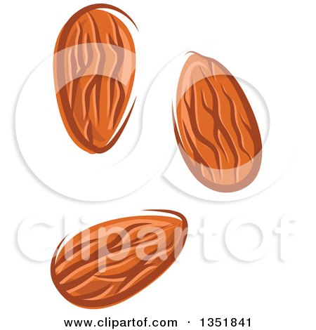 Clipart of Cartoon Almonds - Royalty Free Vector Illustration by Vector Tradition SM