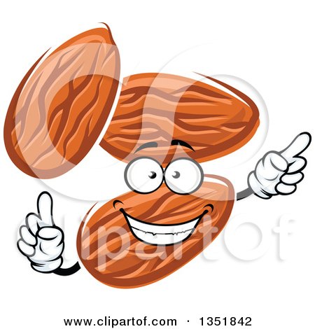 Clipart of a Cartoon Almonds Character - Royalty Free Vector Illustration by Vector Tradition SM
