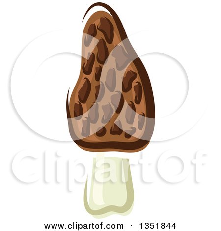 Clipart of a Cartoon Morel Mushroom - Royalty Free Vector Illustration by Vector Tradition SM