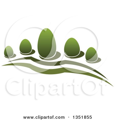 Clipart of a Park with Green Shrubs 2 - Royalty Free Vector Illustration by Vector Tradition SM