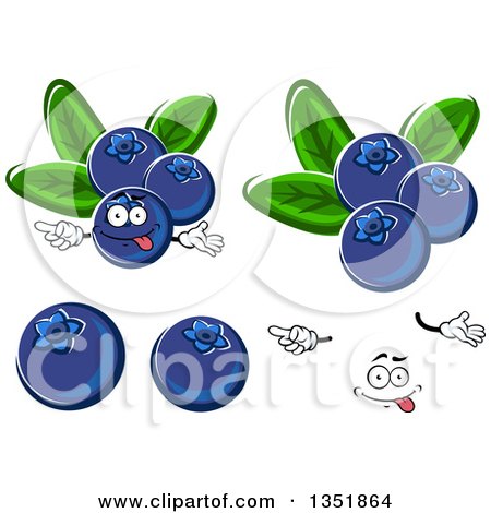 Clipart of a Cartoon Face, Hands and Blueberries 2 - Royalty Free Vector Illustration by Vector Tradition SM