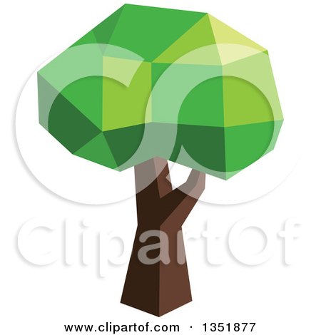 Clipart of a Low Poly Geometric Tree 19 - Royalty Free Vector Illustration by Vector Tradition SM