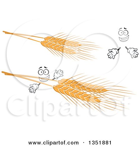 Clipart of a Cartoon Face, Hands and Golden Wheat - Royalty Free Vector Illustration by Vector Tradition SM