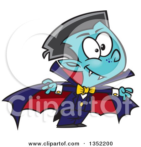 Clipart of a Cartoon Halloween Vampire Boy - Royalty Free Vector Illustration by toonaday