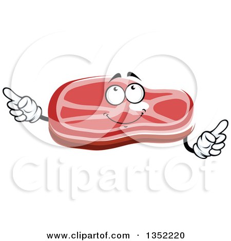 Clipart of a Cartoon Beef Steak Character - Royalty Free Vector Illustration by Vector Tradition SM