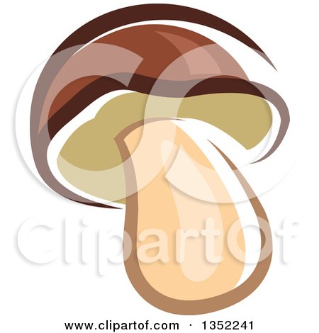 Clipart of a Cartoon Bolete Mushroom - Royalty Free Vector Illustration by Vector Tradition SM