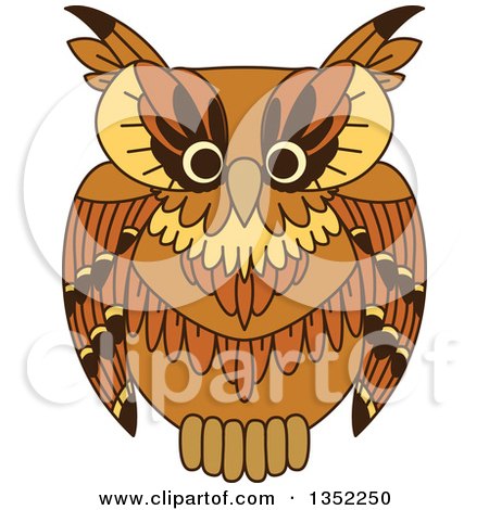 Clipart of a Cute Brown Owl - Royalty Free Vector Illustration by Vector Tradition SM