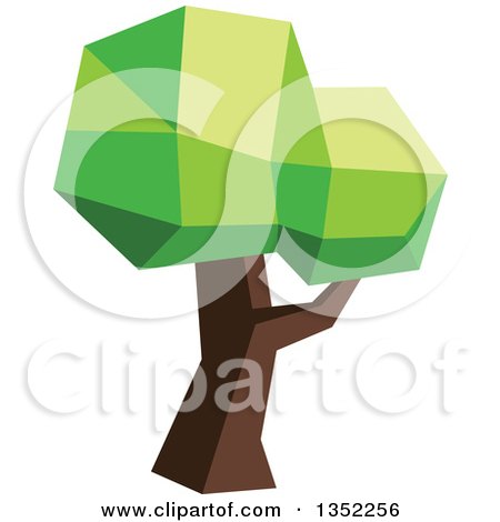 Clipart of a Low Poly Geometric Tree - Royalty Free Vector Illustration by Vector Tradition SM