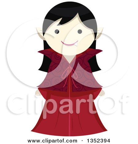 Clipart of a Vampire Girl - Royalty Free Vector Illustration by BNP Design Studio