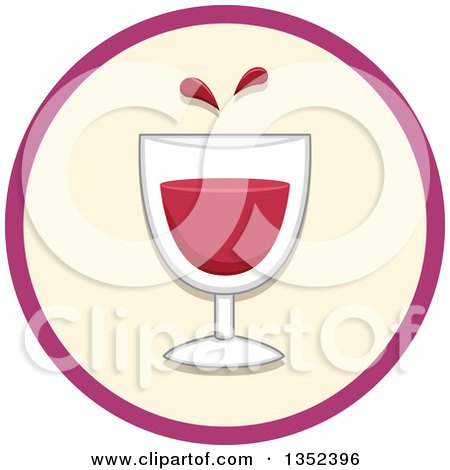 Clipart of a Round Glass of Blood Icon - Royalty Free Vector Illustration by BNP Design Studio