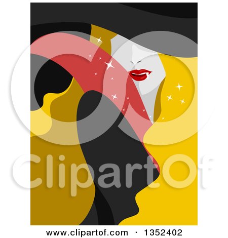 Clipart of a Blond Female Vampire - Royalty Free Vector Illustration by BNP Design Studio