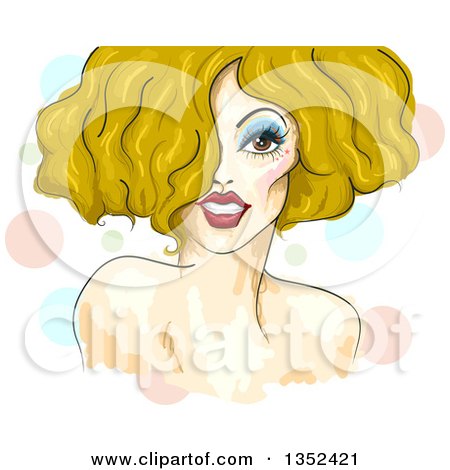Clipart of a Blond Drag Queen Striking a Sexy Pose - Royalty Free Vector Illustration by BNP Design Studio