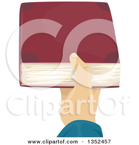 Clipart of a Man's Hand Holding out a Book - Royalty Free Vector Illustration by BNP Design Studio