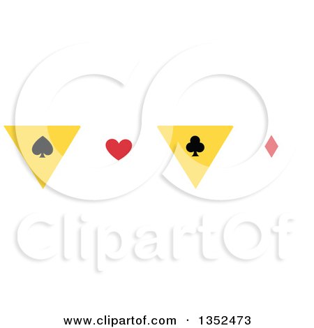 Clipart of a Magic Spade, Heart, Club and Diamond Border - Royalty Free Vector Illustration by BNP Design Studio