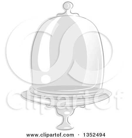 Clipart of a Sketched Glass Apothecary Jar Dome - Royalty Free Vector Illustration by BNP Design Studio