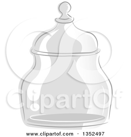 Clipart of a Sketched Glass Apothecary Jar - Royalty Free Vector Illustration by BNP Design Studio