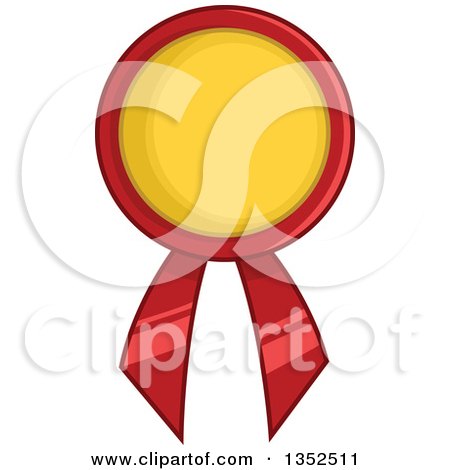 Clipart of a Red and Yellow Award Ribbon - Royalty Free Vector Illustration by BNP Design Studio