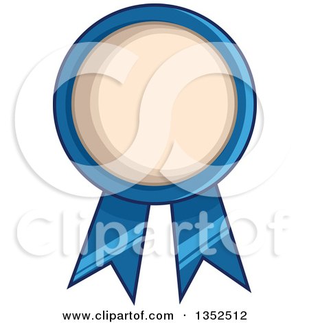 Clipart of a Blue and Beige Award Ribbon - Royalty Free Vector Illustration by BNP Design Studio