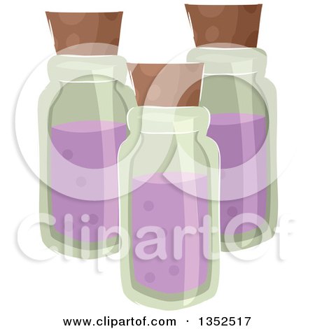 Clipart of Bottles with Purple Potion - Royalty Free Vector Illustration by BNP Design Studio
