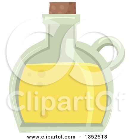 Clipart of a Bottle with a Yellow Potion - Royalty Free Vector Illustration by BNP Design Studio