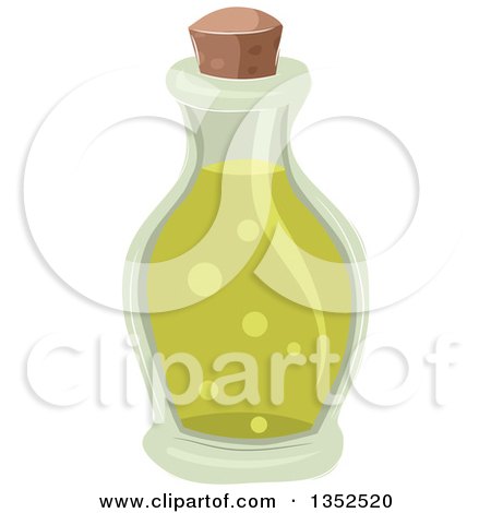 Clipart of a Bottle with a Green Potion - Royalty Free Vector Illustration by BNP Design Studio
