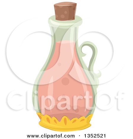 Clipart of a Bottle with a Pink Potion - Royalty Free Vector Illustration by BNP Design Studio