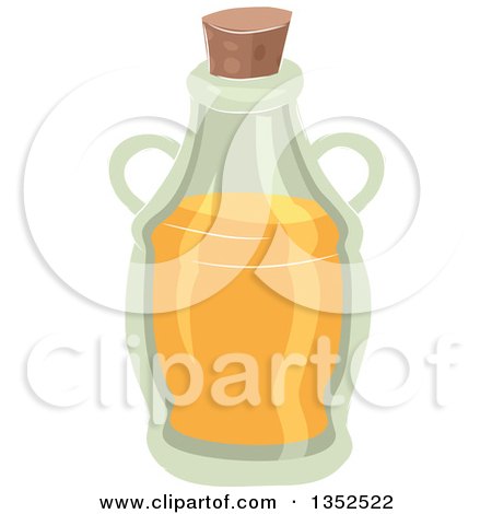 Clipart of a Bottle with an Orange Potion - Royalty Free Vector Illustration by BNP Design Studio