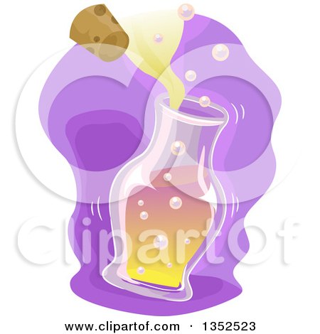 Clipart of a Potion Bottle with Mist - Royalty Free Vector Illustration by BNP Design Studio