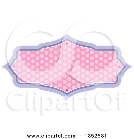 Clipart of a Pink and Purple Polka Dot Frame - Royalty Free Vector Illustration by BNP Design Studio