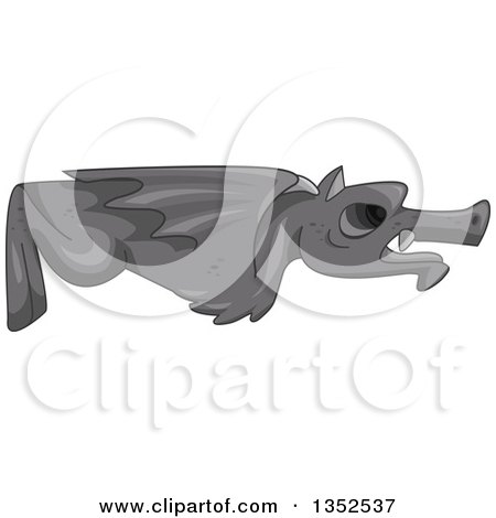 Clipart of a Stone Gargoyle Statue - Royalty Free Vector Illustration by BNP Design Studio