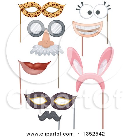 Clipart of Photo Booth Props - Royalty Free Vector Illustration by BNP Design Studio