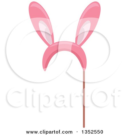 Clipart of a Photo Booth Pink Bunny Ears Prop - Royalty Free Vector Illustration by BNP Design Studio