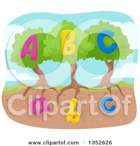 Clipart of Alphabet Abc Trees - Royalty Free Vector Illustration by BNP Design Studio