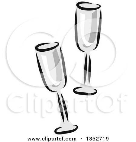 Clipart of Sketched Glasses - Royalty Free Vector Illustration by BNP Design Studio